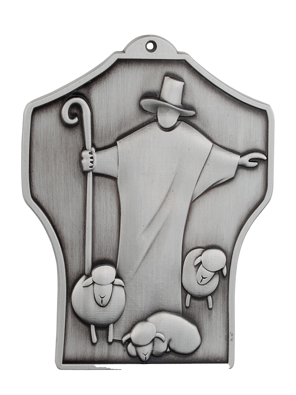 Kommunions- und Konfirmationskreuz Hirte silber